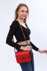 VOLGA MODEL OMUZ ÇANTASI Kırmızı