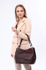 PEARL HAKİKİ DERİ ÇANTA Bordo
