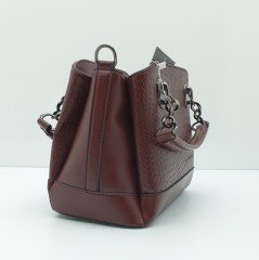 SOHO MODEL ÇANTA Bordo Yılan Desenli