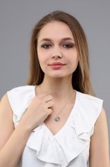 HOPIA MODEL GÜNEŞ FİGÜRLÜ PIRLANTALI GÜMÜŞ  KOLYE