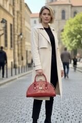LADY 008 Kırmızı Yılan Desenli